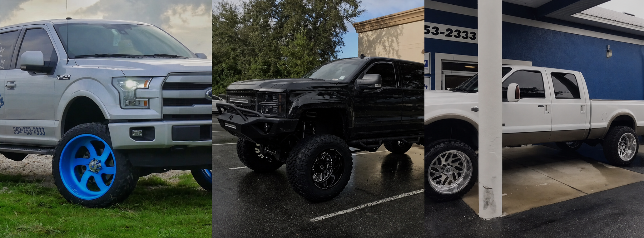Lifted truck and wheel setup